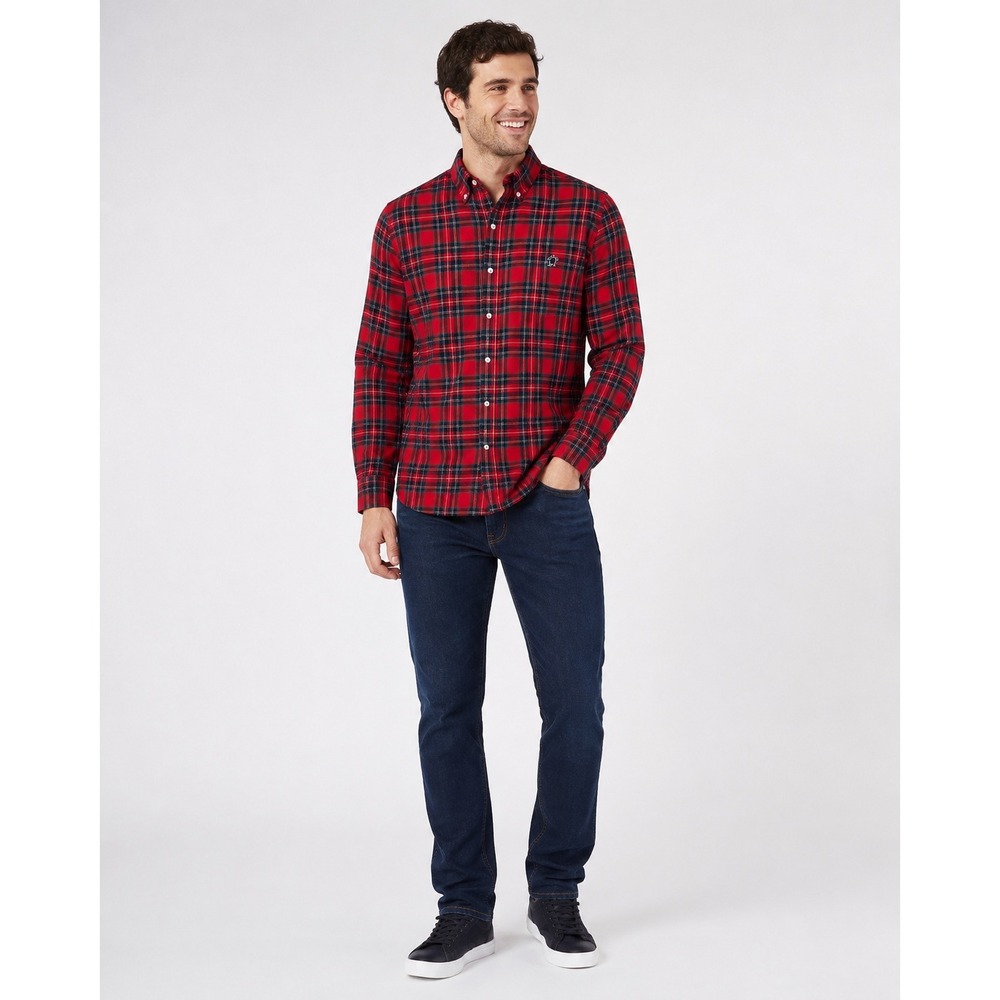 Simply Southern Button Front Flannel Shirt Mens Medium Red Plaid Cotton